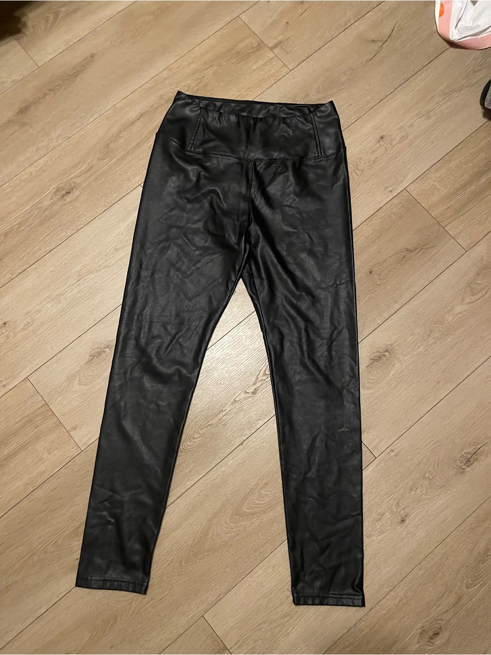 7 For All Mankind Black Faux Leather Leggings